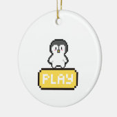 Pixel Pinguïn Spel Gamer Keramisch Ornament (Links)