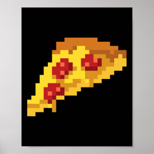 Pixel Pizza 80s Videogame Retro 8-bit Halloween C Poster