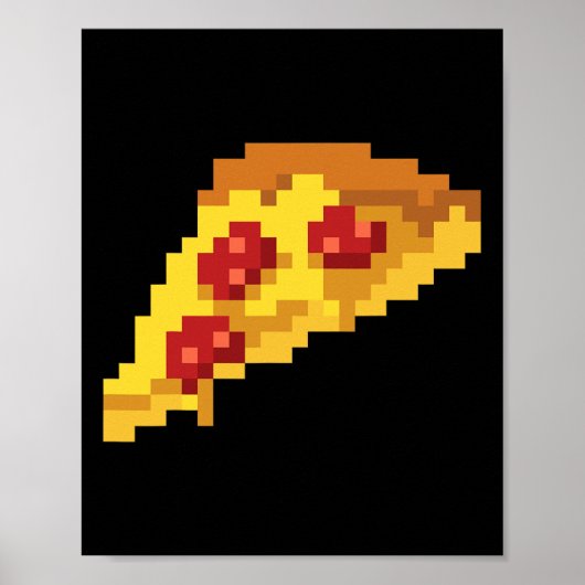 Pixel Pizza 80s Videogame Retro 8-bit Halloween C Poster (Voorkant)