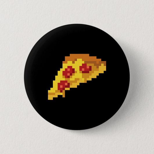 Pixel Pizza 80s Videogame Retro 8-bit Halloween C Ronde Button 5,7 Cm (Voorkant)