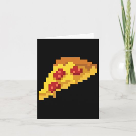 Pixel Pizza 80s Videospel Retro 8-bit Halloween C Kaart (Voorkant)