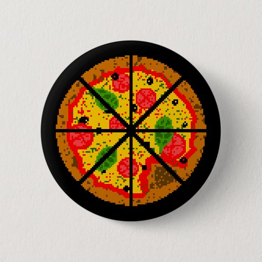 Pixel Pizza Ronde Button 5,7 Cm (Voorkant)