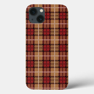Pixel Plaid in Rood en Goud Case-Mate iPhone Case