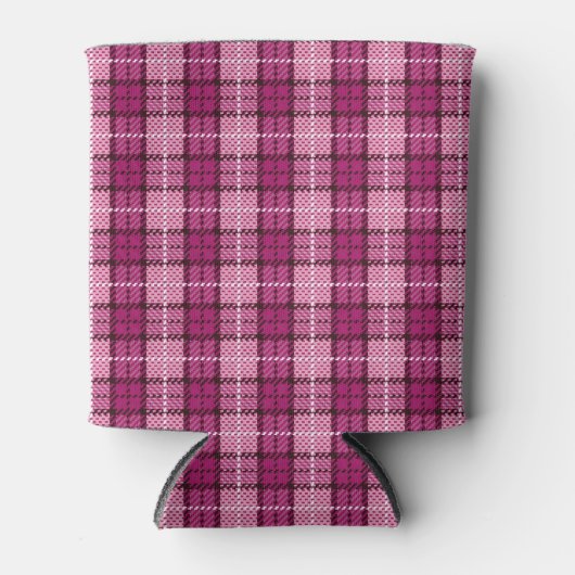 Pixel Plaid_Magenta-Black Blikjeskoeler (Voorkant)