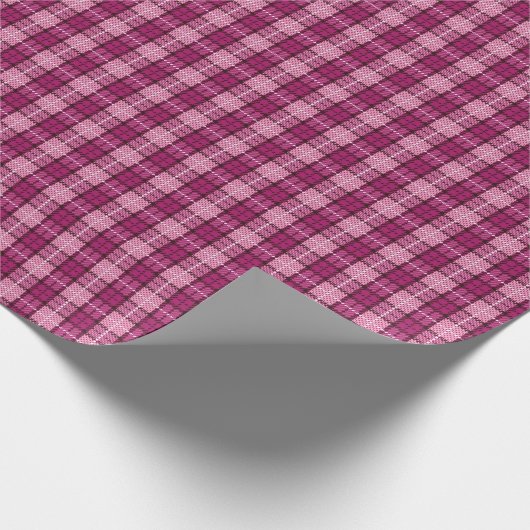 Pixel Plaid_Magenta-Black Cadeaupapier (Hoek)