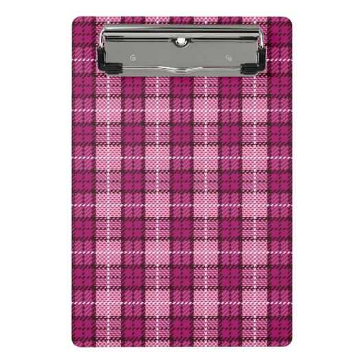 Pixel Plaid_Magenta-Black Mini Klembord (Voorkant)