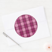 Pixel Plaid_Magenta-Black Ronde Sticker (Envelop)