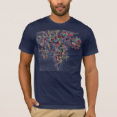 Pixel Pop Abstracte Fractal Designed T-shirt (Voorkant)