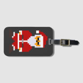 Pixel Pose Kerstman Bagagelabel (Voorkant (horizontaal))