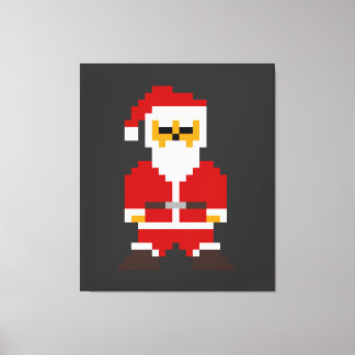 Pixel Pose Kerstman Canvas Afdruk
