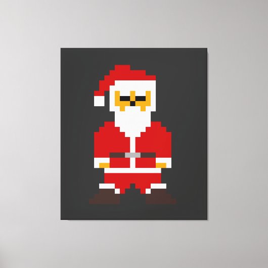 Pixel Pose Kerstman Canvas Afdruk (Voorkant)
