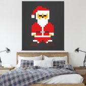 Pixel Pose Kerstman Canvas Afdruk (Insitu (Slaapkamer))