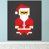Pixel Pose Kerstman Canvas Afdruk (Insitu (Houten vloer))