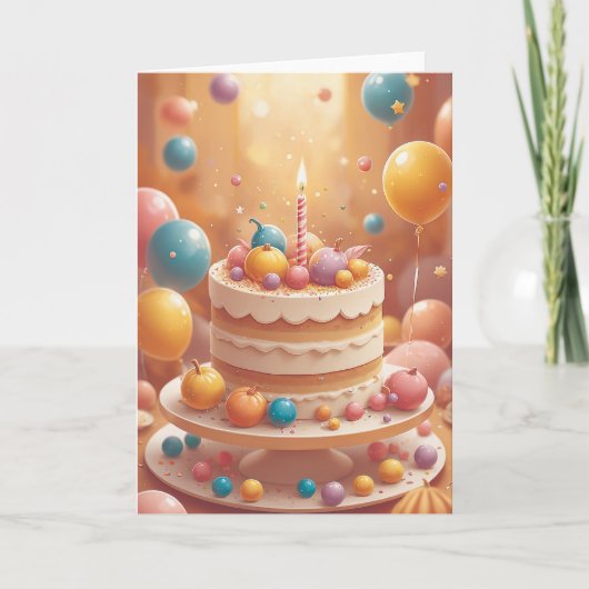 Pixel Power Birthday Wishes Kaart (Voorkant)