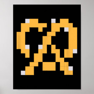 Pixel Pretzel 80s Videospel Eenvoudige Halloween G Poster
