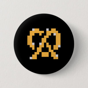 Pixel Pretzel 80s Videospel Eenvoudige Halloween G Ronde Button 5,7 Cm