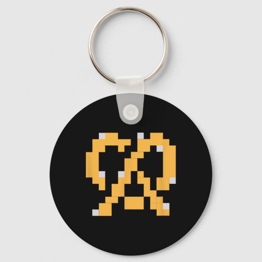 Pixel Pretzel 80s Videospel Eenvoudige Halloween G Sleutelhanger (Voorkant)