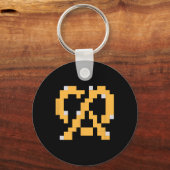 Pixel Pretzel 80s Videospel Eenvoudige Halloween G Sleutelhanger (Voorkant)