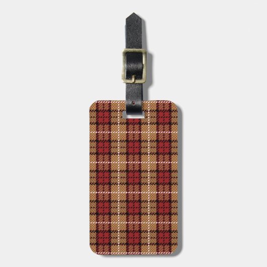 Pixel Pset in Red en Gold Bagagelabel (Voorkant verticaal)