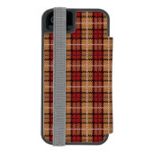 Pixel Pset in Red en Gold Incipio iPhone Portemonnee Hoesje (Agenda Achterkant)