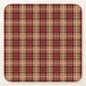 Pixel Pset in Red en Gold Kartonnen Onderzetters (Voorkant)