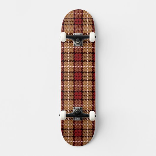 Pixel Pset in Red en Gold Persoonlijk Skateboard (Voorkant)