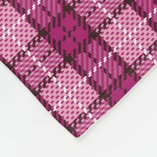 Pixel Pset_Magenta-Black Fleece Deken (Hoek)