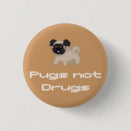 Pixel Pug Button (Voorkant)