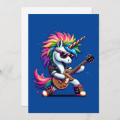 Pixel Punk Rock Eenhoorn Feestdagenkaart (Voorkant / Achterkant)