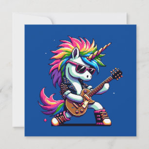 Pixel Punk Rock Eenhoorn Kaart