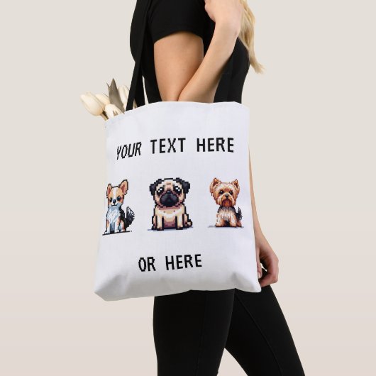 Pixel Pup Canvas tas (Dichtbij)