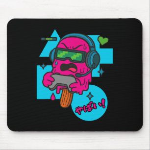Pixel Rage Gamer Ijslolly Grappig Smeltend Ijs  Muismat
