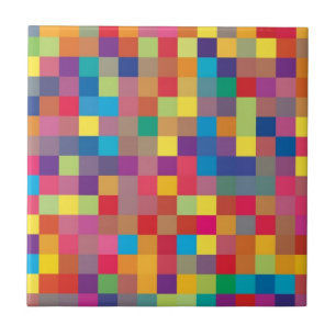 Pixel Rainbow Square Patroon Tegeltje