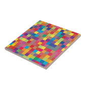 Pixel Rainbow Square Patroon Tegeltje (Zijkant)