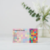 Pixel Rainbow Square Patroon Visitekaartje (Staand voorkant)