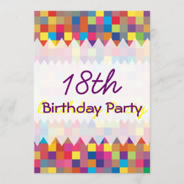 Pixel Rainbow Square Pattern Birthday Kaart