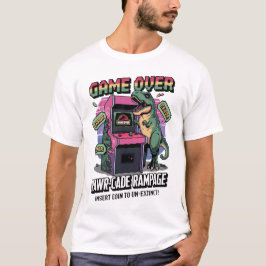 Pixel Rawr-cade Rampage: The T-Rex Reboot T-shirt