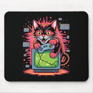 Pixel Razernij Kat Retro Gamer Storing In 8-bit St Muismat