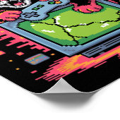 Pixel Razernij Kat Retro Gamer Storing In 8-bit St Poster (Hoek)