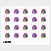 Pixel Rebel Zoe - 8-Bit Karakter Kunst Vierkante Sticker (Vel)