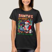 Pixel Rebooting Santa's Tech Support T-shirt (Voorkant)