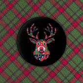 Pixel Reindeer Retro Ugly Sweater Button