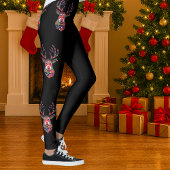 Pixel Reindeer Ugly Sweater Christmas Leggings