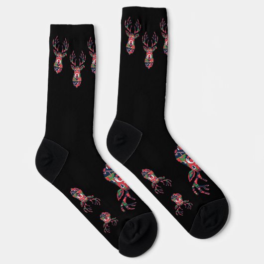 Pixel Reindeer Ugly Sweater Christmas Socks Sokken (Rechts)