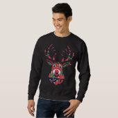 Pixel Reindeer Ugly Sweater Christmas Sweatshirt (Voorkant volledig)