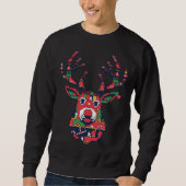 Pixel Reindeer Ugly Sweater Christmas Sweatshirt (Voorkant)