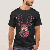 Pixel Reindeer Ugly Sweater Christmas T-shirt (Voorkant)