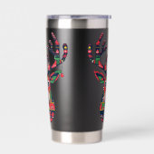 Pixel Reindeer Ugly Sweater Christmas Tumbler Geïsoleerde Drinkbeker (Links)