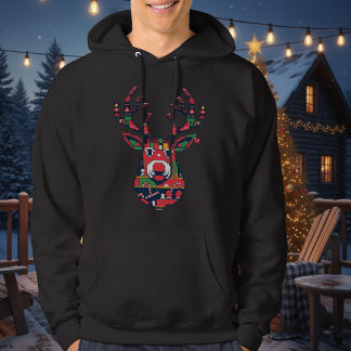 Pixel Rendier Lelijke Trui Kerst Hoodie