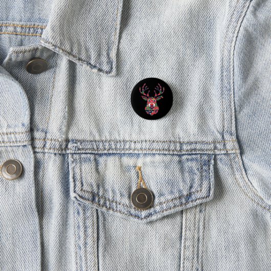 Pixel Rendier Retro Lelijke Trui Knop Ronde Button 3,2 Cm (In situ)